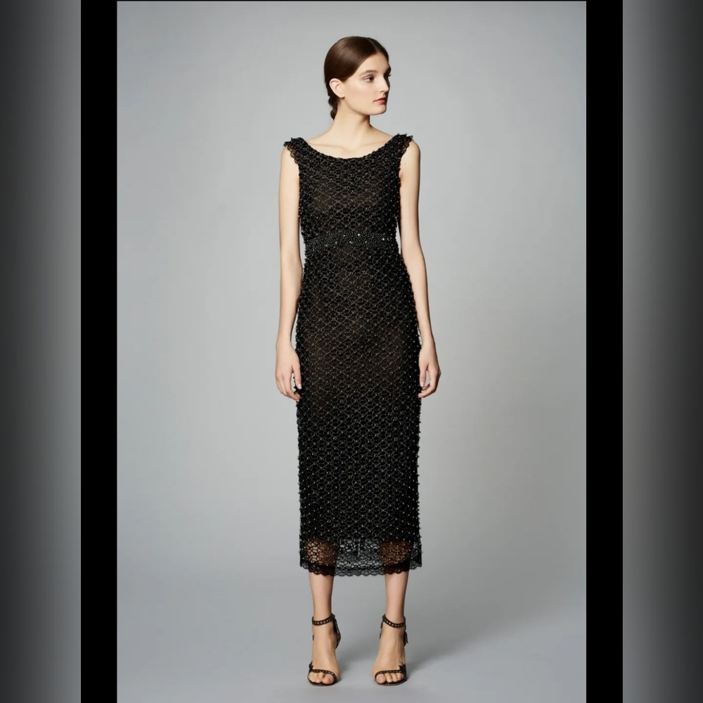Marchesa Notte elegant, beaded, lace gown